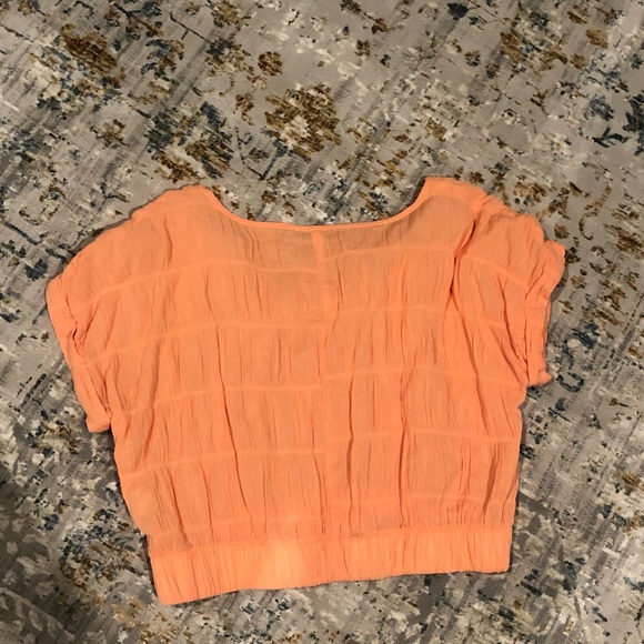 Orange Final Touch Textured Crop Top - Picture 5 of 5